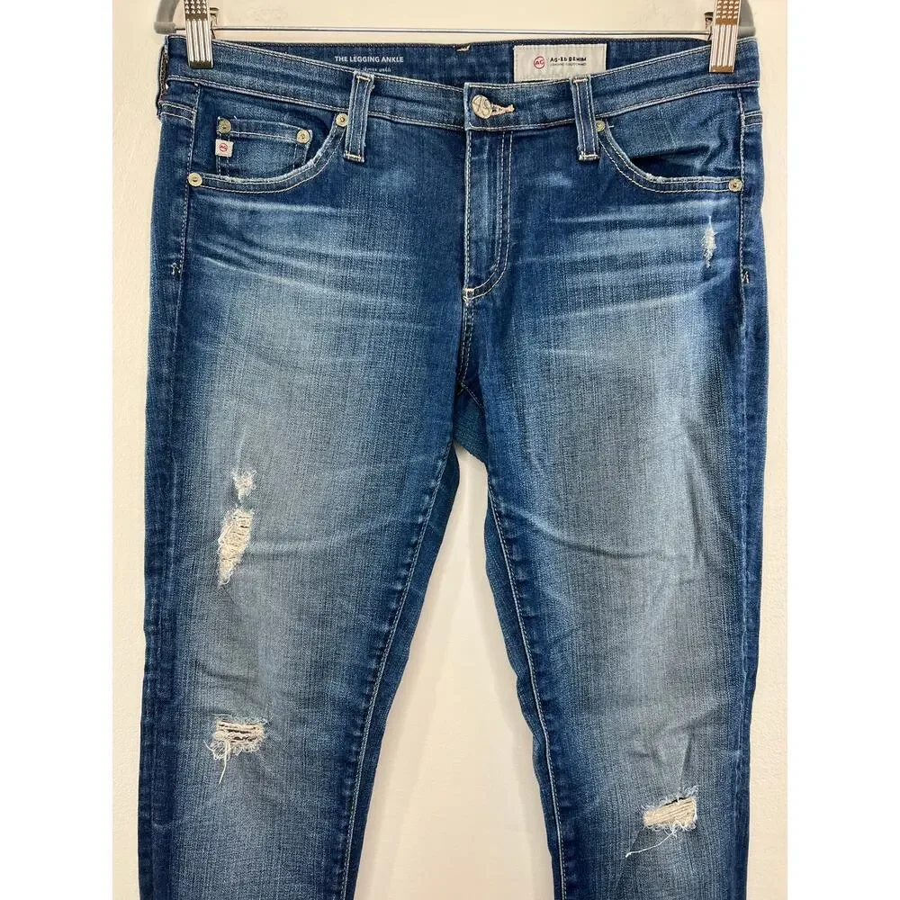 AG-ED Denim Blue 11 Year Swapmeet Wash Cotton Blend Denim Jeans Jeggings 29 R